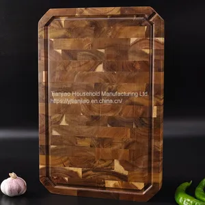 Premium OEM/Wholesale Custom Personalized Acacia Wood Chopping Boards Block Kitchen Wooden End Grain Cutting Board thumbnail-2