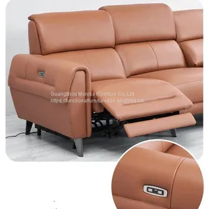 Italian Minimalist Leather Functional Sofa Living Room Combination Italian Light Luxury European Classic Electric Sofa thumbnail-3