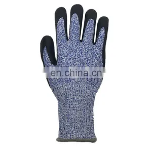 Customized 13 Gauge Industrial PU HPPE Knitting Anti Cut Resistant Level 5 Working Safety Gloves For Men thumbnail-5