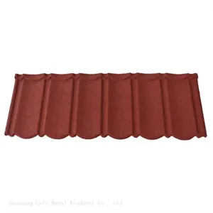 Stone Coated Metal Roofing Tile Prices in China Suppliers Dark Red Nigeria Stone Coated Steel Roof Tile thumbnail-1