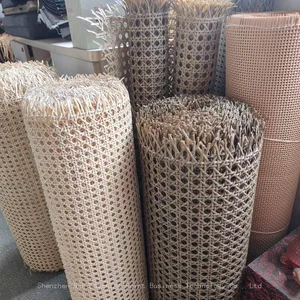 Different Colors and Sizes Plastic pe Rattan Cane Webbing Rolls Materilas for Cabinet Door Led Shade Furniture thumbnail-2