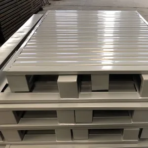 Metal Turnover Pallet; Logistics Steel Forklift Pallet; Workshop Warehouse Moisture-proof Cushion Pallet Cargo Stacking Pallet thumbnail-5