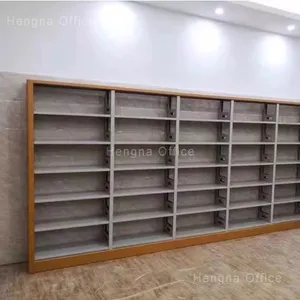 HN-H03 Modernes Bücherregal für zu Hause, Industrielle Stahlbibliothek für Büros zu Hause, Holzoptik-Oberfläche, KD-Struktur, Werkskundenspezifische Fertigung für Australien thumbnail-4