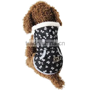 Bow Print Winter Coat Lamb Fabrics Dog Pet Vest thumbnail-1