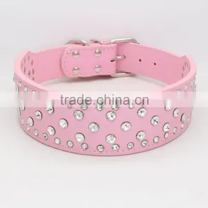 Manufacturer Selling Big Diamond Imitation Leather Pet Collar Beautiful Dog Collar thumbnail-5