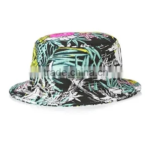 Custom Floral Print Marijuana Printed Bucket Hats thumbnail-3