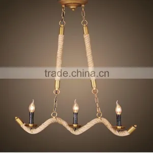 Vintage Style Hemp Rope Tyre Pendant Lighting - Hemp Rope Chandelier thumbnail-3
