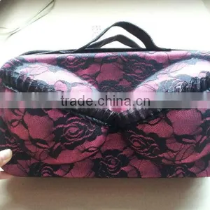 Fancy Lace Covered EVA Bra Case thumbnail-1