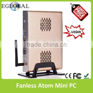 Hot Sales Fanless Mini PC in Africa X86 12V With Intel Atom Processor Win XP/7 or Linux PC Brushed Aluminum Mini ITX Computer thumbnail-1