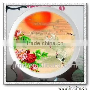 Delicate 8 Inch Sublimation Ceramic Coated Plate With White Fringe thumbnail-1