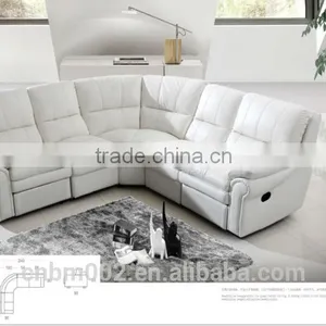 Modern Design 6 Seater Recliner Sofa Top Grain Leather and PU Material thumbnail-1