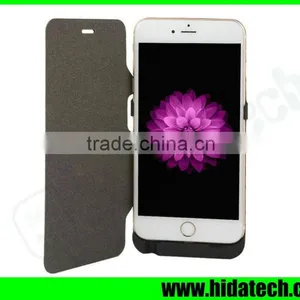 Wholesale 10000mah Mobile Phone Backup Battery Case for IPhone 6 Plus With Flip Leather Cover thumbnail-1