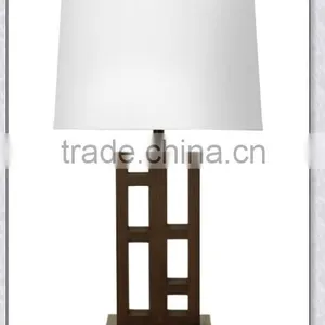UL CE Listed Wooden Table Lamp With Base Switch And Outlets For Hotel XC-045 thumbnail-1