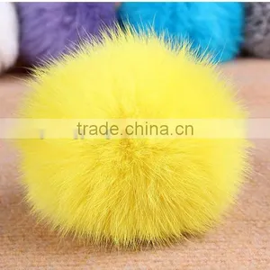 Hot Selling Wholesale Colorful POM Poms Real Rabbit Fur Ball thumbnail-2