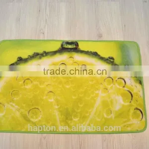50*80cm Loop Pile Printing Carpet With Anti-slip Backing Latex/tpr Lemon Design Nylon Printing Mat thumbnail-2