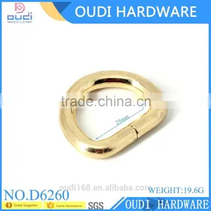 Light Gold New Fashion High Quality Metal D Ring for Handbags and Backbags thumbnail-1