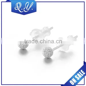 Silver Earrings Piercing Body Jewelry Ball Ear Studs thumbnail-1