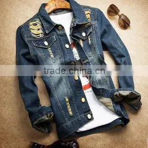 Casual Jeans Jacket Metrosexual Jacket Jeans Jacket Mens Thin Slim Jacket thumbnail-3