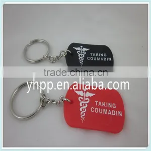 Custom TAKING COUMADIN Silicone Dog Tag Key Chain Ring 2 Colours thumbnail-3