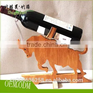 Bamboo Material Made Decorative Single Bottle Wine Rack thumbnail-1