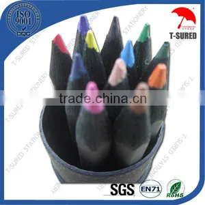 3.5 Inches 12PCS Black Wood Color Pencils With Sharpener thumbnail-2