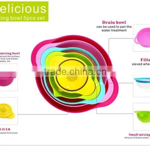 FDA Grade Rainbow Kitchen Food Prep Set and Mixing Bowl and Basket thumbnail-1