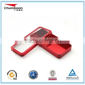 Rectangle PVC Window Travel Chocolate Tin Box / Factory OEM Heart Shape Insert Metal Box / Good Price Tin Can thumbnail-2