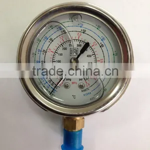 SR Oil Filled Pressure Gauge for Air Conditioner, Refrigeration, Refrigerant Gas Low High Pressure Gauge thumbnail-1