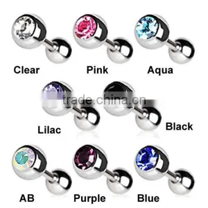 Crystal Gem Ball Cartilage Upper Ear Stud Earring Tragus Helix thumbnail-1