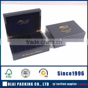 Fancy Wooden Tea Box With Velvet Lid Wholesale thumbnail-1