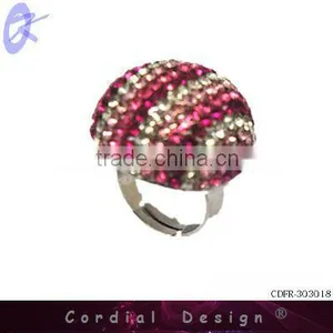 2013 Hot Sale Wholesale Colour Rhinestone Fashion Hemispherical Ring thumbnail-1