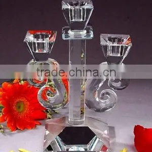 European Style Long-stemmed Crystal Glass Candle Holder thumbnail-2