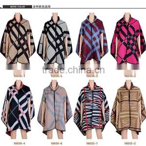 Wool / Cashmere Blended Winter Thick Sweater Poncho thumbnail-1