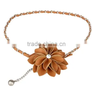 Fashion PU Flower Metal Waist Chain Female Belt SWF-W15062926 thumbnail-5