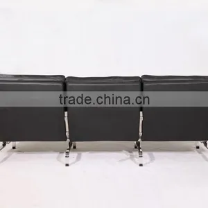 3 Seater Black Leather Sofa PK31 thumbnail-4