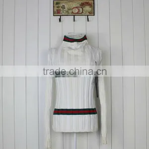 Lady's Stripes Pullover Knitted Sweater thumbnail-1