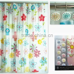 Eco-Friendly Factory Directly PEVA Shower Curtains;new 2015 Shower Curtain thumbnail-6