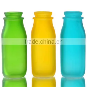 Square Frosted Colored Glass Vase For Home Decor thumbnail-1