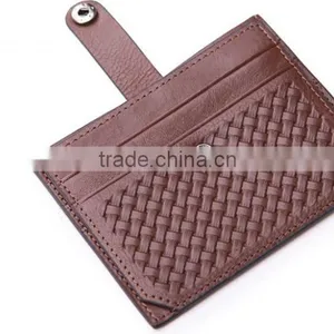 Factory OEM Super Slim Full Protect Snap Closure Lightweight Braided Leather Slim Bag thumbnail-1