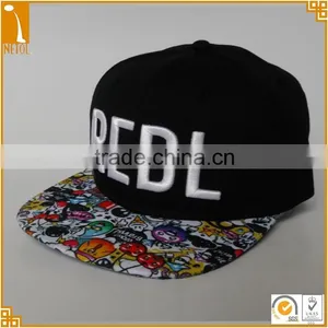 Custom 6 Panel Printed Bill 3D Embroidered Snapback Baseball Caps thumbnail-1