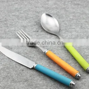 3pcs Color Handle Stainless Steel Cutlery Set thumbnail-1