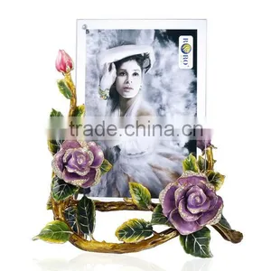 RORO Beautiful Life Rose Crystal Glass Enamel Photo Frame Picture Frame Wedding Gift Home Decoration thumbnail-1