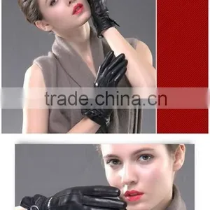 High Quality Custom Sexy Women Leather Gloves Genuine Black Sexy Women Leather Gloves thumbnail-3