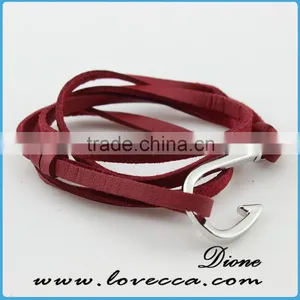 New Fashion Handmade Leather Double Hook Multilayer Factory Price Wholesales Bracelet thumbnail-2