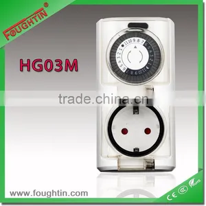 MECHANICAL DAILY TIMER TO EU PLUG OUTDOOR USE TIMER SOCKET thumbnail-1