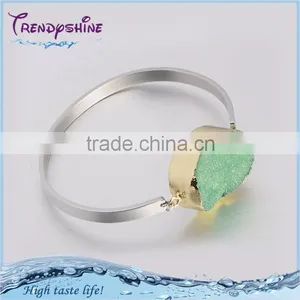 Fashion Women's Silver Stainless Steel Turquoise Bracelet thumbnail-1