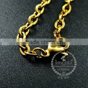 23inch 3mm Gold Plated 316L Stainless Steel Necklace Chain DIY Jewelry Supplies 1325008 thumbnail-2