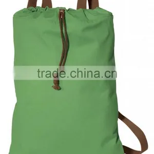 Canvas Soft Cotton Drawcord Toggle Cinch Pack Promotional Drawstring Backpack thumbnail-1