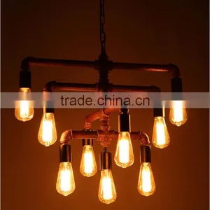 DIY Metal Pipe Pendant Light With Metal Pipe Light Fixture With 3/4" Metal Pipe Elbow, Tee, Floor Flange thumbnail-1