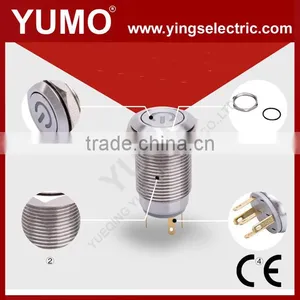 Hot Sale ABS16S-P11-C 8mm 12mm 16mm 19mm 22mm 25mm IP67 Momentary 3-250VDC/AC Metal Push Button Led Push Button Light thumbnail-5